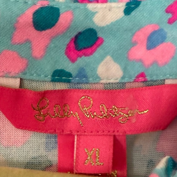 Lilly Pulitzer Jerrica Blouse Top Halter Ruffle Print Cotton Flowy XL NWT - Picture 7 of 12